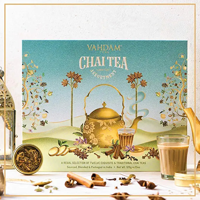 Chai Tea Assortment Christmas Tea Gift, Set of 12