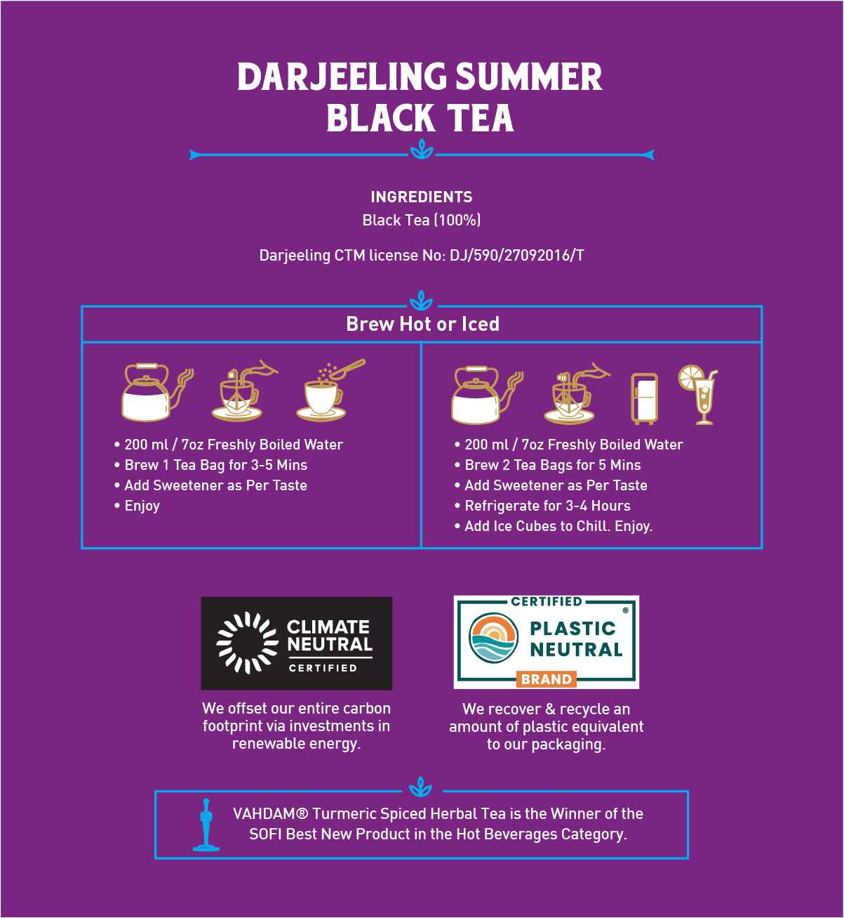 Darjeeling Summer Black Tea, 30 Count