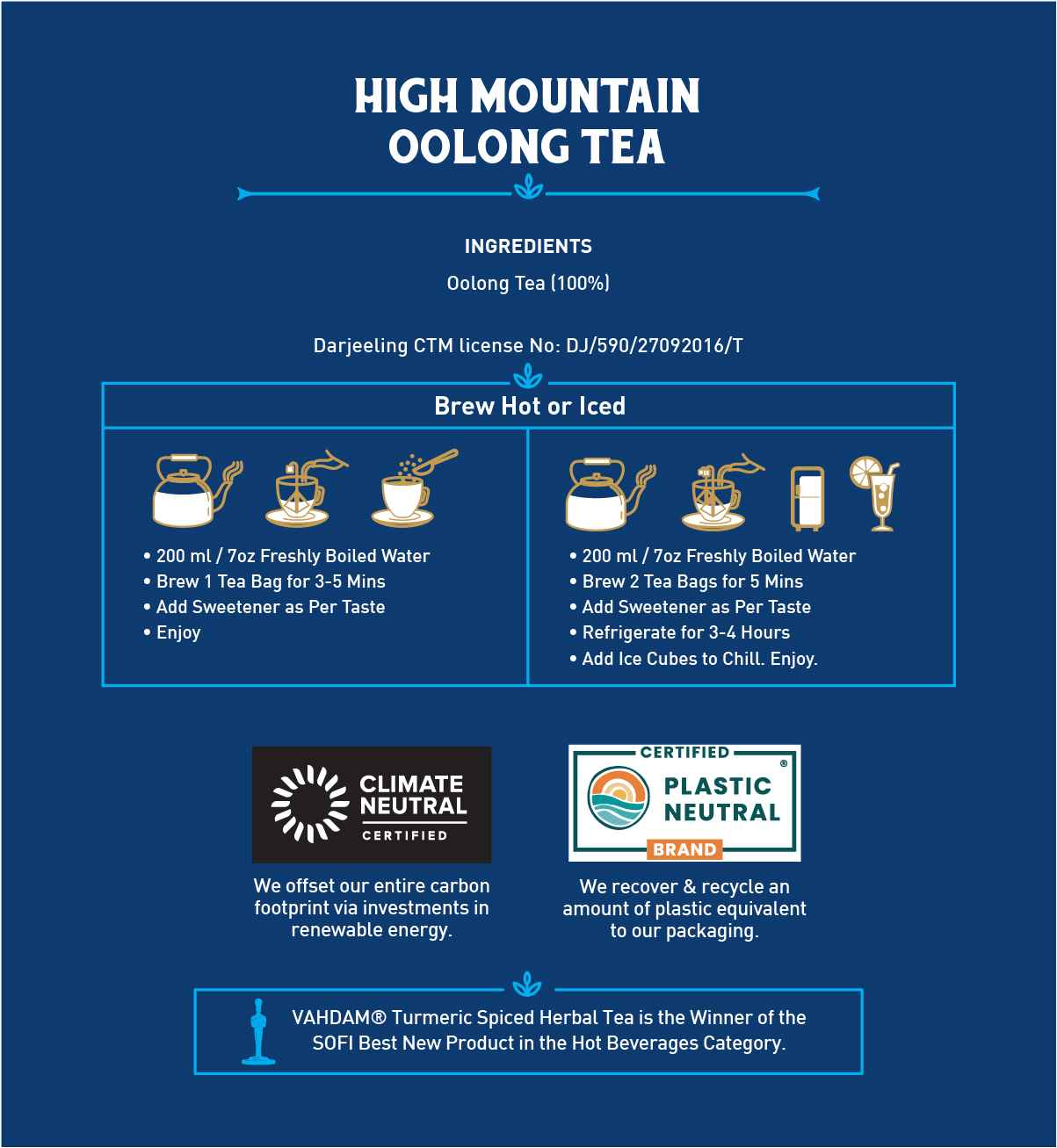 High Mountain Oolong Tea, 30 Count (15X2)