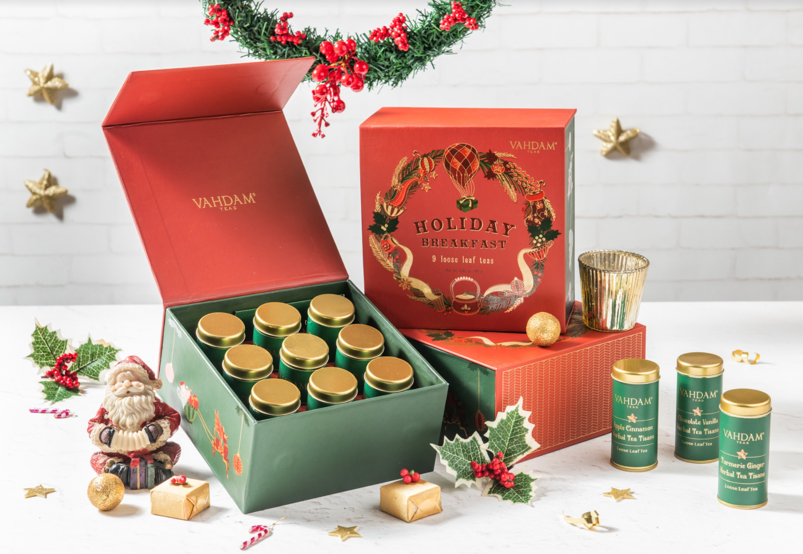 Christmas Holiday Breakfast Tea Gift, Set of 9