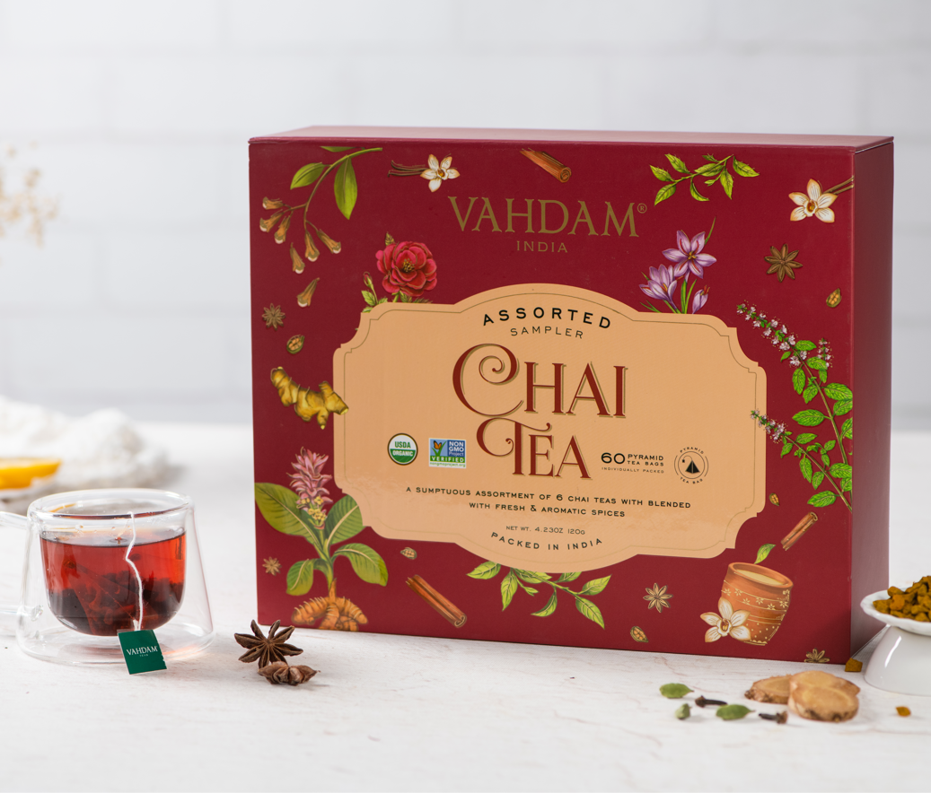 Chai Tea Assortment Holiday Gift Set, 6 Variants