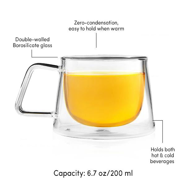 Shimmer - Borosilicate Glass Double Walled Teacups (Pack of 2)