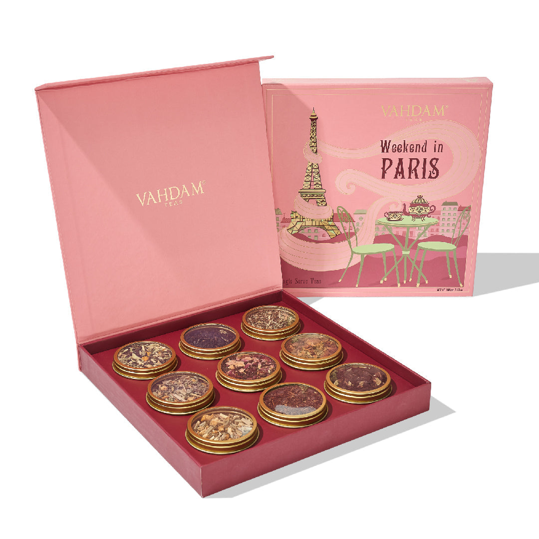 Weekend in Paris, Holiday Tea Gift, Set of 9