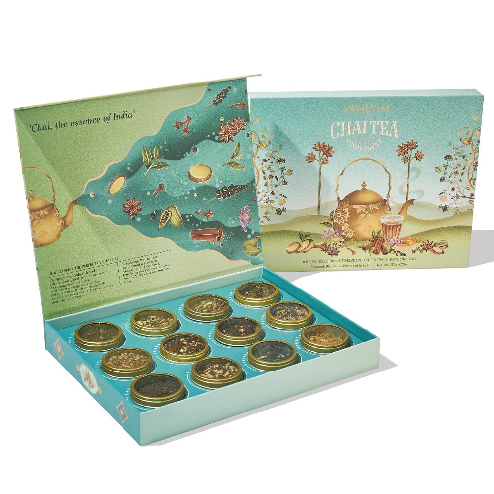 Chai Tea Assortment Gift Set, 12 Teas | Premium Chai Collection | VAHDAM®