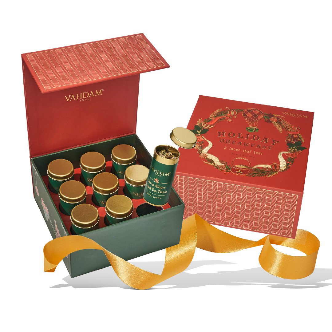 Christmas Holiday Breakfast Tea Gift, Set of 9